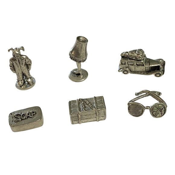 A Christmas Story Monopoly Tokens Complete Set of 6 Pewter Cake Toppers Crafting - Picture 1 of 2